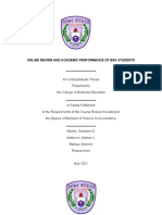 RELATIONSHIP OF ONLINE REVIEW AND BSA STUDENTS' PERFORMANCE