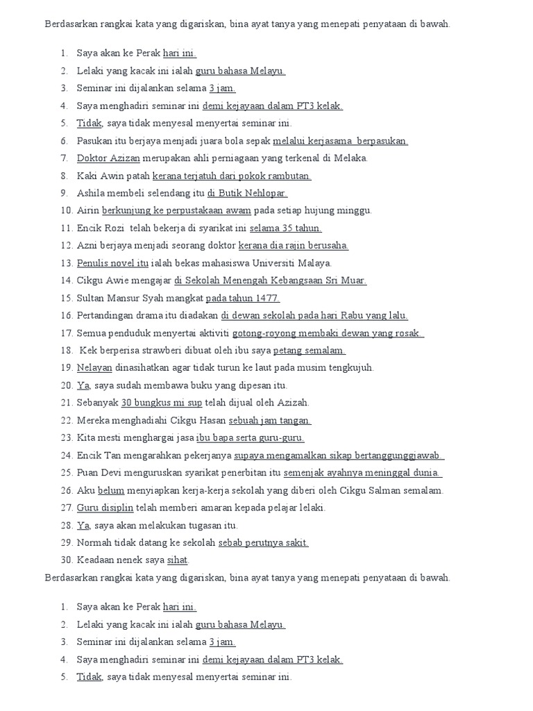 Kata Dan Ayat Tanya | PDF