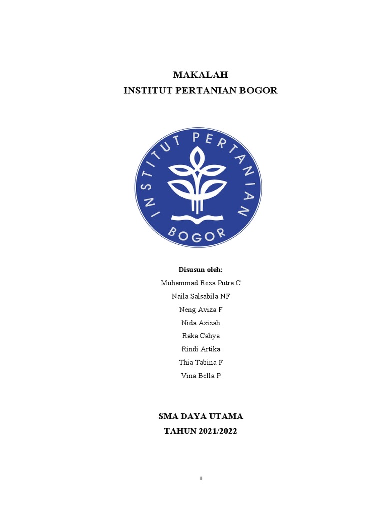 Makalah Institut Pertanian Bogor | PDF | Sains & Matematika