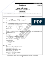 Aakash Model Test Papers Solutions XII T1 Chemistry