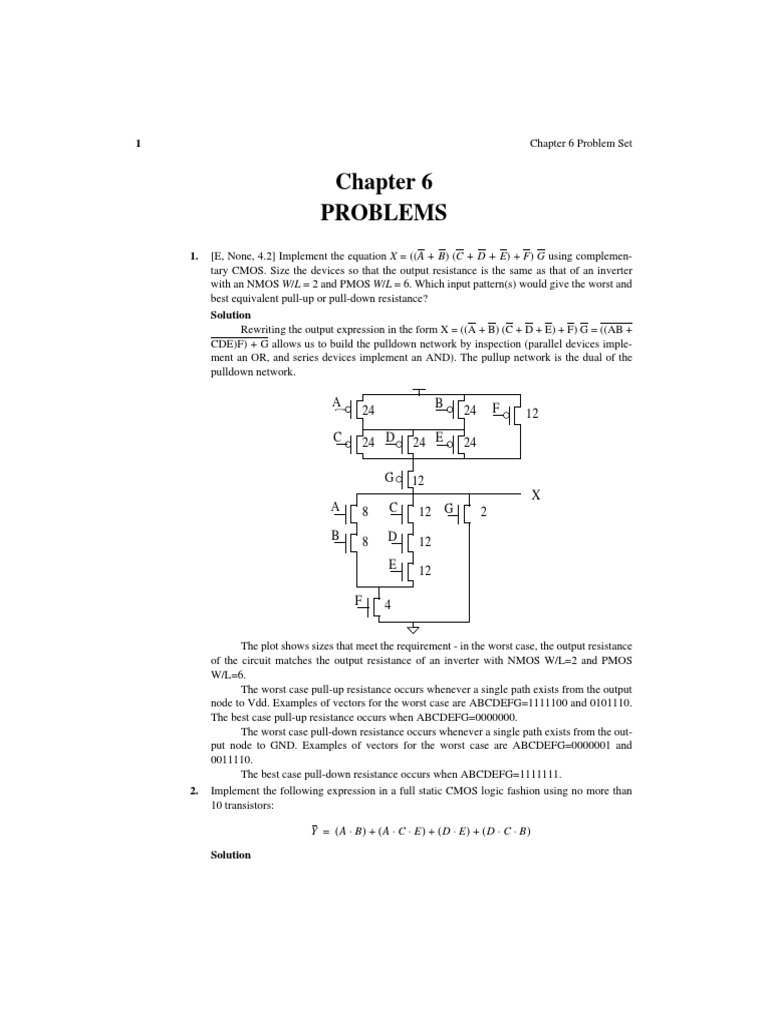 CMOS Logic Design Problems and Solutions | PDF | Logic Gate | Cmos