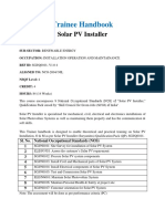 Skill Course Trainee Handbook of Solar PV Installer SCGJ CUTM PDF