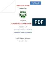 Iv Year: Admissions in Evidence Law