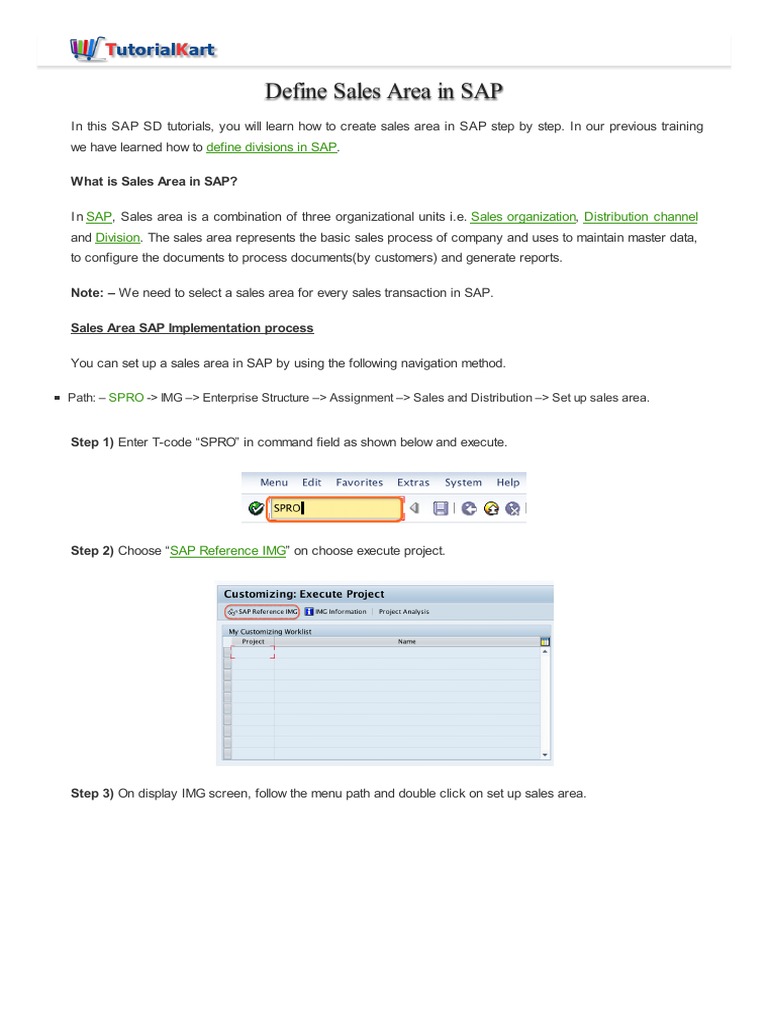 SAP SALES DISTRICT DEFINITION visual data 2