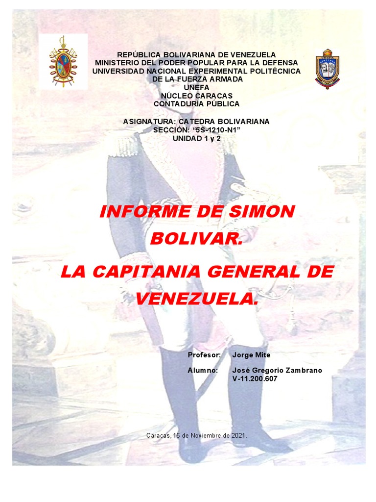 Capitania de La Republica de Venezuela PDF Venezuela