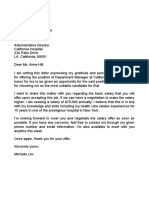 California Hospital Department Manager Job Offer Thank You Letter
