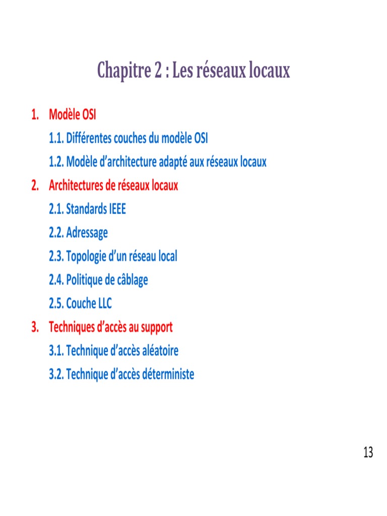 Topologie des Réseaux Locaux Ethernet | PDF | Topologie de réseau ...
