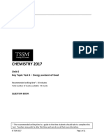 2017 Unit 4 Chemistry KTT 6 Calorimetry and Food - Question Book