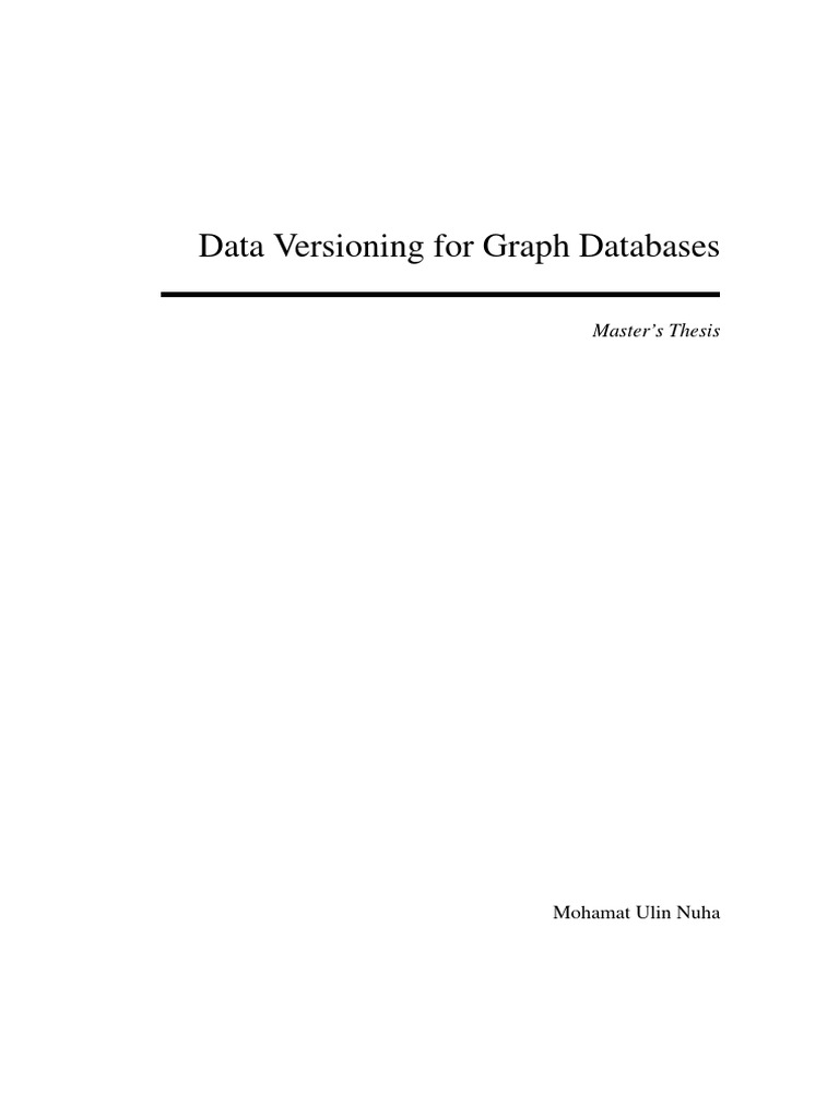 Data Versioning For Graph Databases PDF Databases Version Control