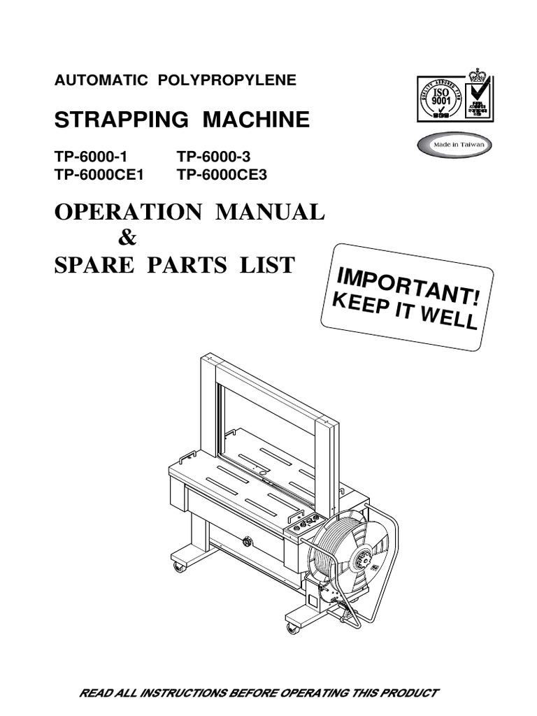 Operation Manual &: Strapping Machine | PDF | Switch | Screw