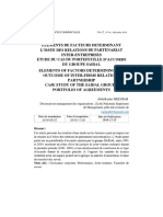 Elements de Facteurs Determinant L'issue Des Relations de Partenariat Inter-Entreprises