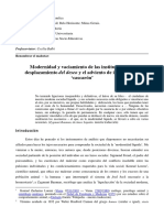 Modernidad y vaciamento de las instituciones