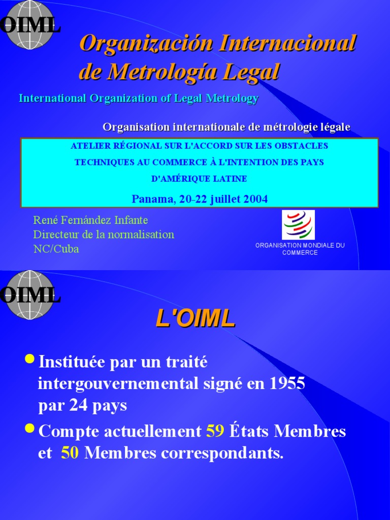 Rôle de l'OIML en métrologie légale | PDF | Métrologie