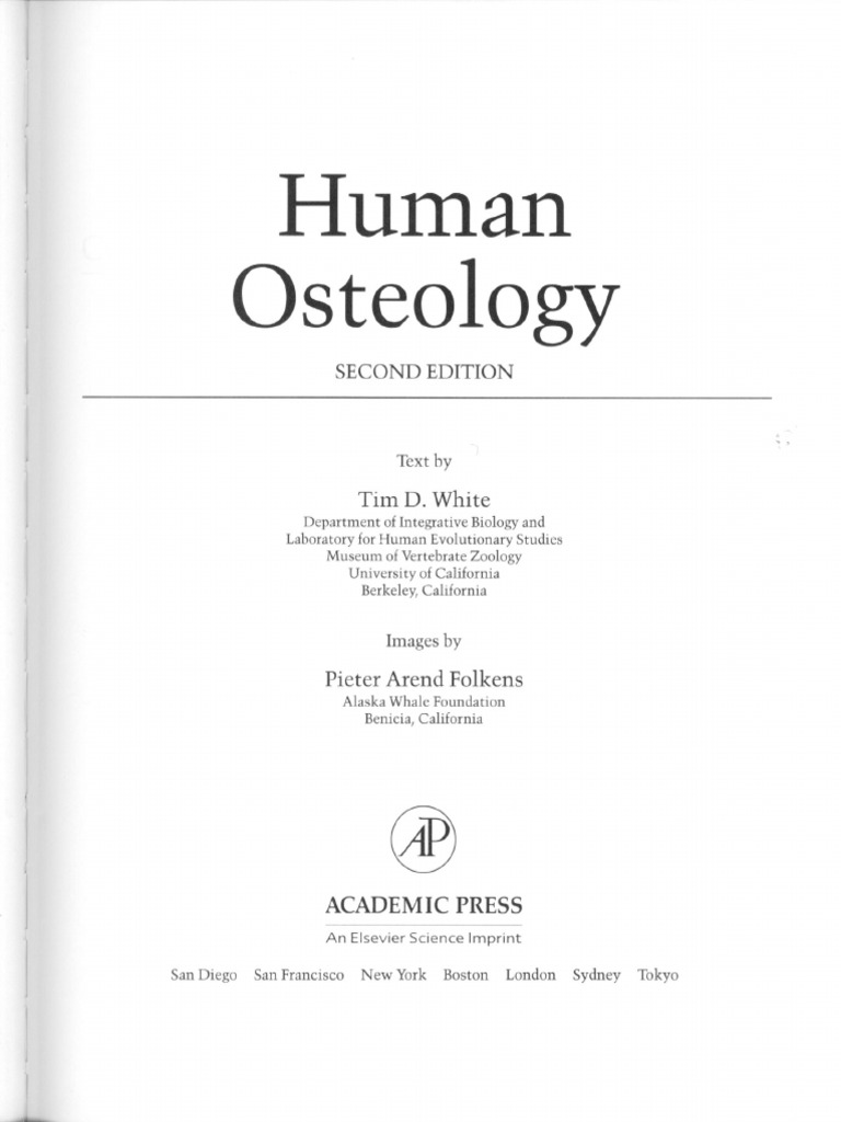 Human Osteology Tim WHITE | PDF
