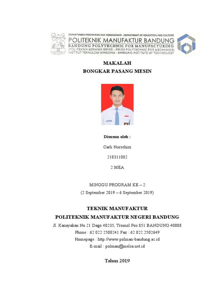 Makalah Bongkar Pasang Mesin Disusun Oleh | PDF