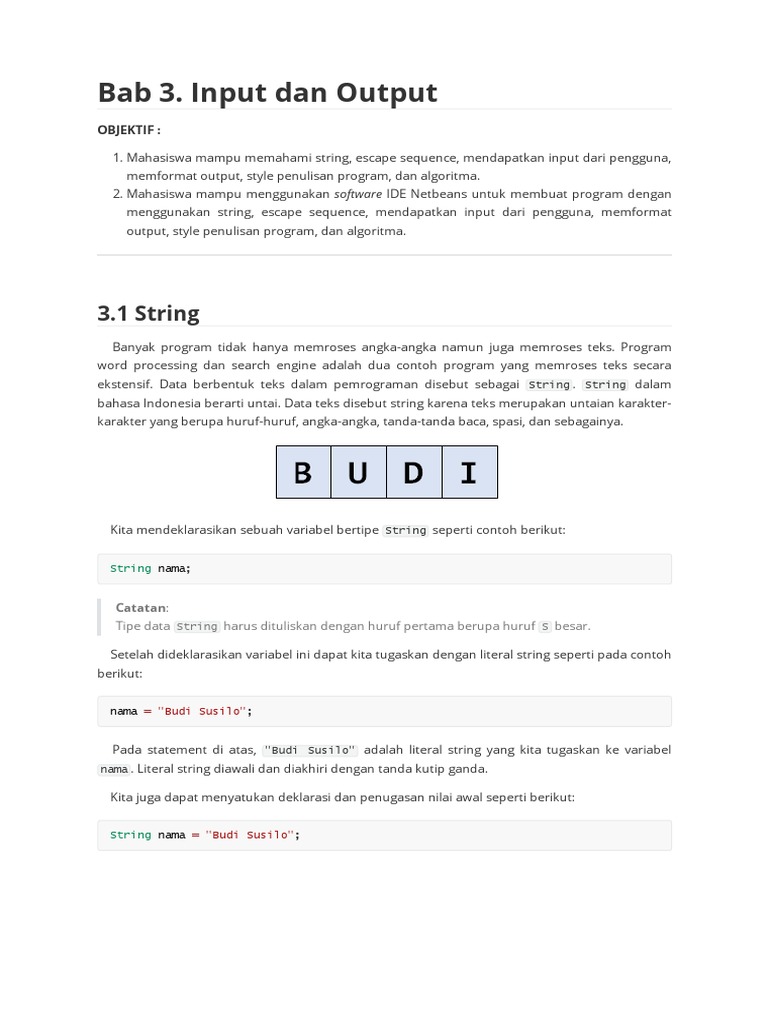 String & Method dalam Java | PDF