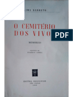 Prefácio de Eugênio Gomes para A 1 Edição de O Cemitério Dos Vivos - Lima Barreto