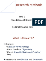 Business Research Methods: Unit I: Foundations of Research