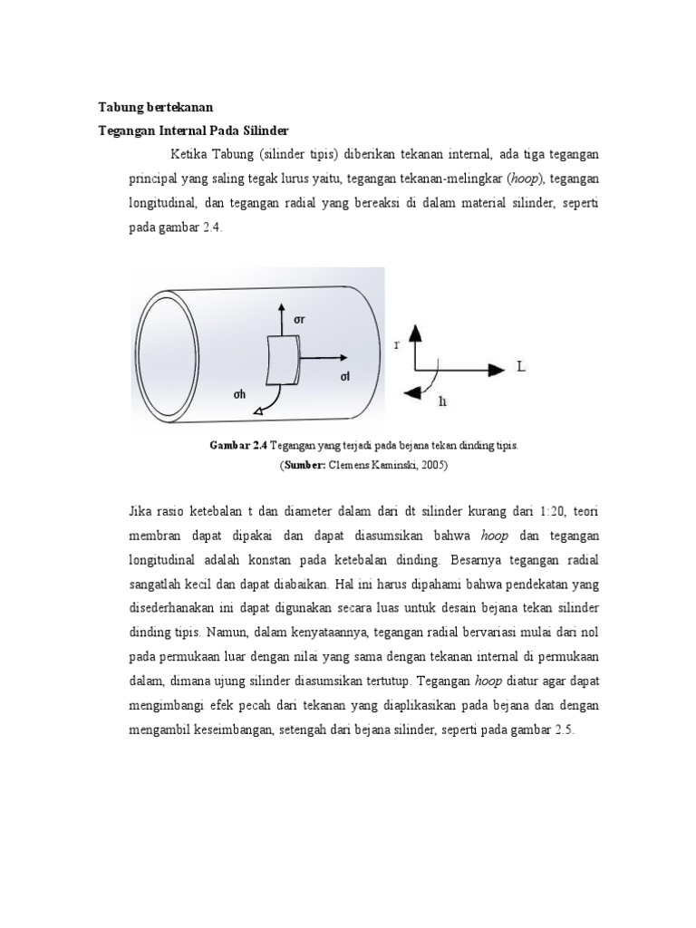 Tegangan Dalam Tabung Bertekanan | PDF