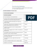 List of One Word Substitution