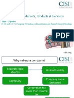 CISI - Financial Markets, Products & Services: Topic - Equities