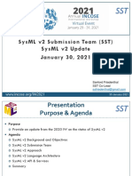 Sysml V2 Submission Team (SST) Sysml V2 Update January 30, 2021
