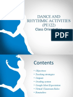 Dance & Rhythmic Activities Class Orientation