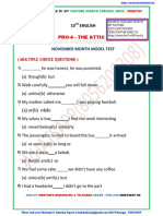 10th English November Model Test 1 Questions