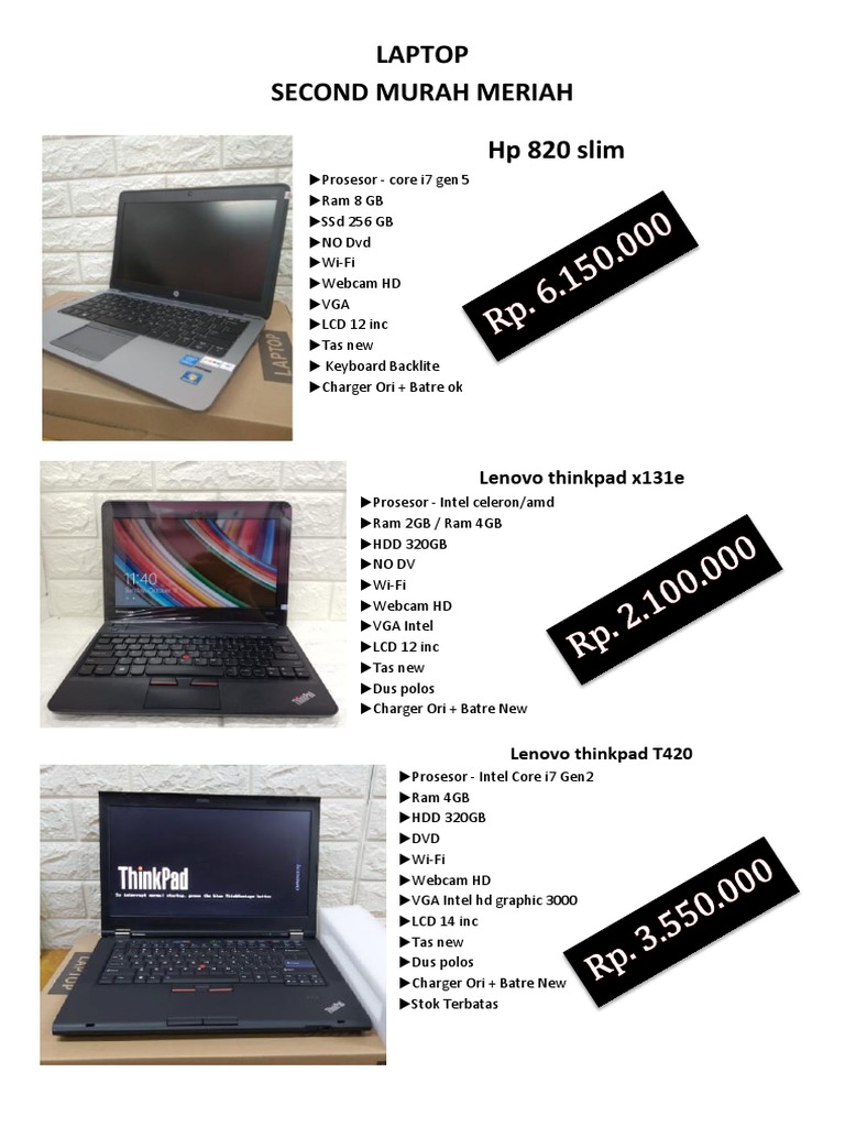 Daftar Harga Laptop Murah Terbaru | PDF | Peralatan Kantor | Perusahaan ...