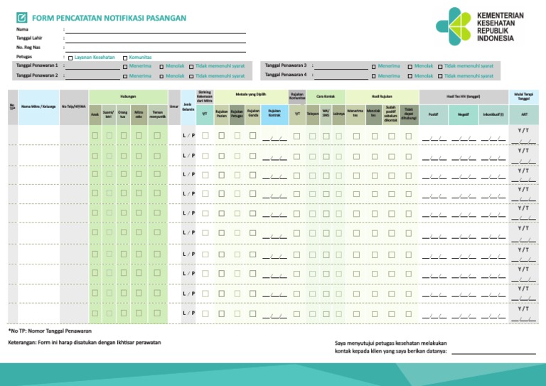 Formulir Notifikasi Pasangan Hiv Pdf