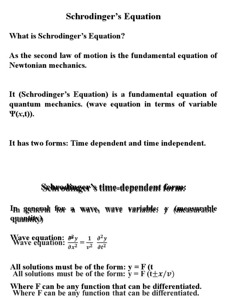 Schrodingers Equation | PDF | Schrödinger Equation | Waves