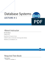 Database Systems: Lecture # 1