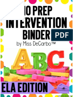 Intervention: No Prep Binder