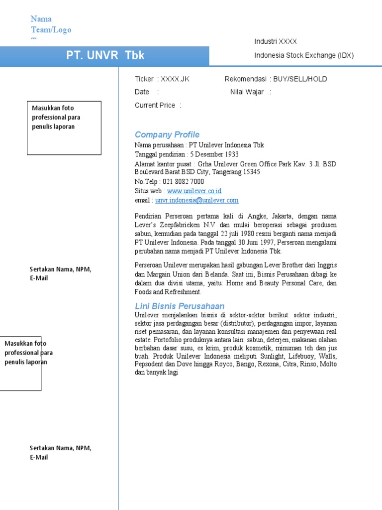 Laporan Equity PT Unilever Indonesia Tbk | PDF