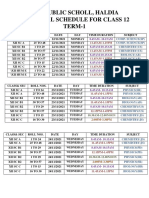Dav Public Scholl, Haldia Practical Schedule For Class 12 TERM-1