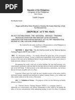 Republic Act. No 9163 NSTP Act 2001