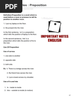 Important Notes Preposition