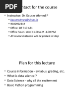 Contact For The Course: - Instructor: Dr. Kauser Ahmed P