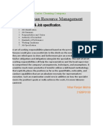 Human Resource Management: Job Description & Job Specification