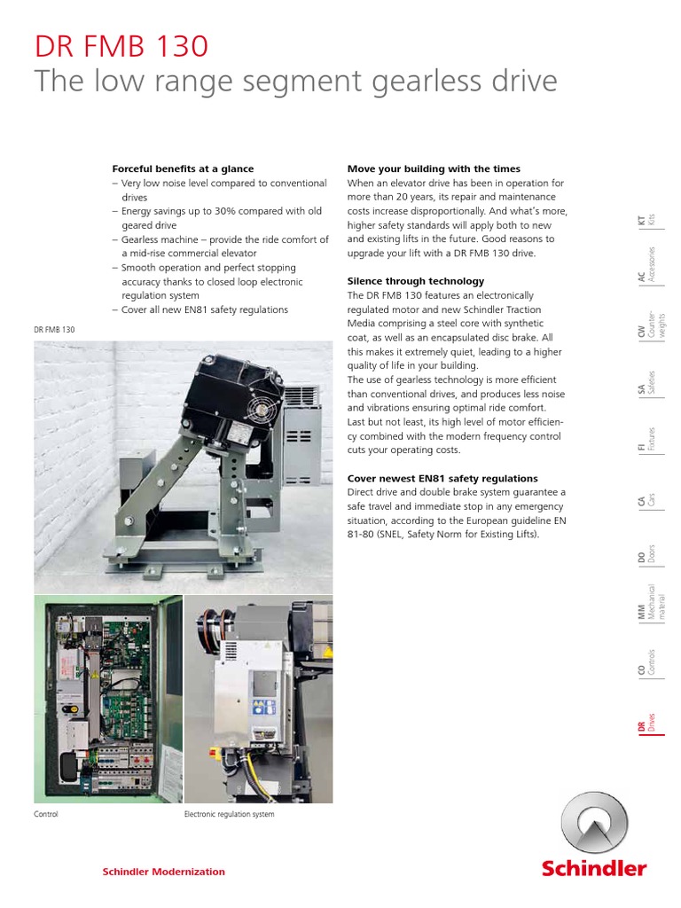 The Low Range Segment Gearless Drive: DR FMB 130 | PDF | Elevator ...