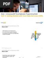 Unit 3: Getting Started With Core Data Services (CDS) : Week 1: Introducing SAP Cloud Application Programming Model