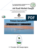 Seminaire Internationalsurl Hydrogeologieetl Environnement