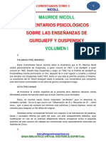 Comentarios Psicológicos Sobre Las Enseñanzas de Gurdjieff y Ouspensky I