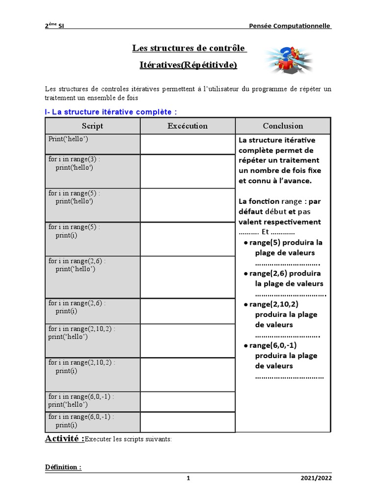 Structures de contrôle itératives en Python | PDF | Structure de ...