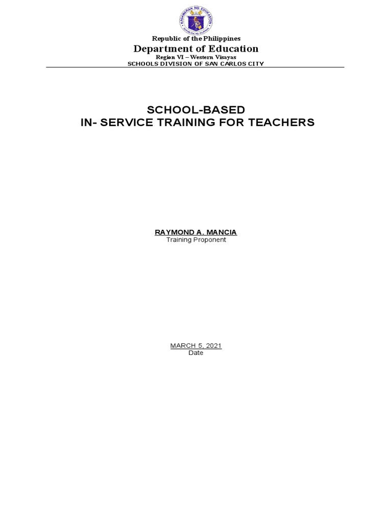 School-Based In-Service Training 2021 | PDF | Cognition | Rubric (Academic)
