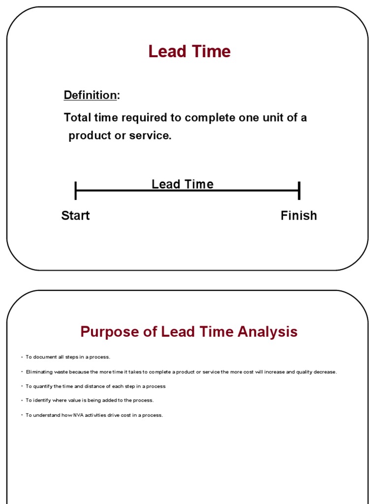 Lead Time Definition Total Time Required To Complete One Unit of A Product or Service PDF
