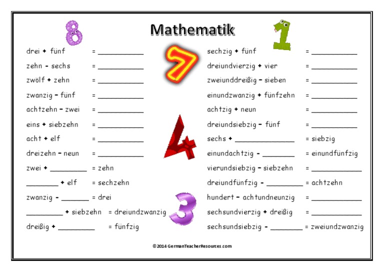 Maths in German | PDF