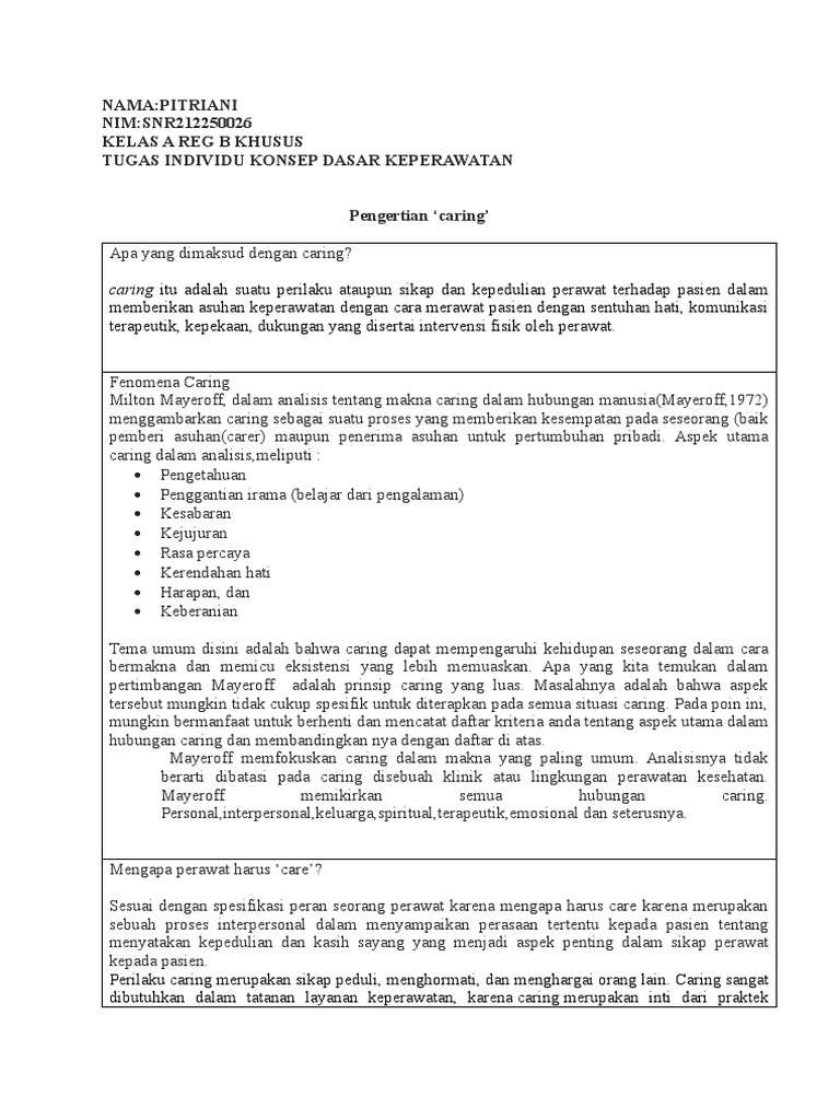 Tugas Individu Caring Curing Pdf