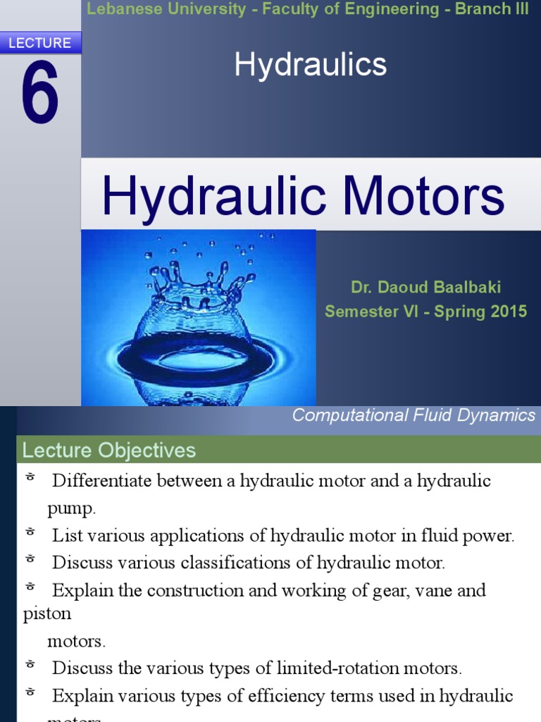 Hydraulics Hydraulic Motors PDF Engines Pump