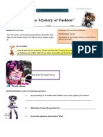 The Mystery of Fashion Fun Activities Games Reading Comprehension Exercis - 26403